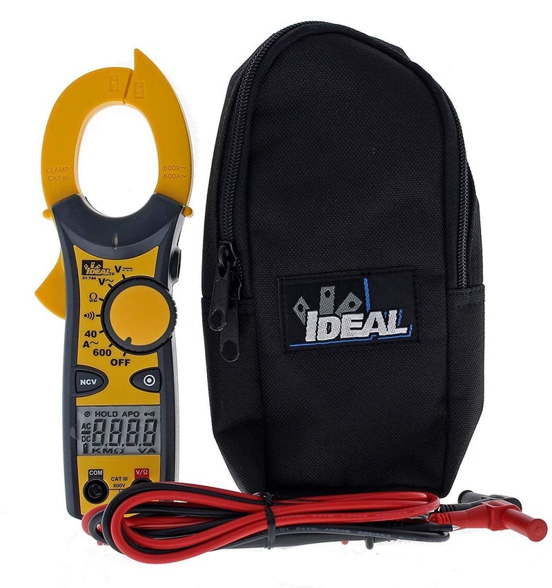 Ideal Industries IDEAL Electrical 61-744 Clamp Meter 600 Amp AC with NCV, Voltage Indicator, CATIII for 600V, Yellow - Image 2